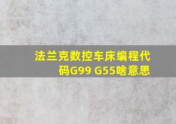 法兰克数控车床编程代码G99 G55啥意思